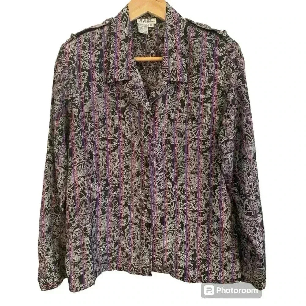 Spitalnick Womens Button Down Vintage Blouse